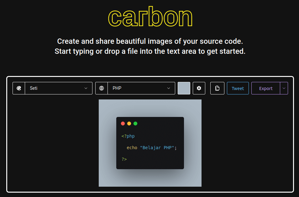 Berbagi Source Code dengan Carbon